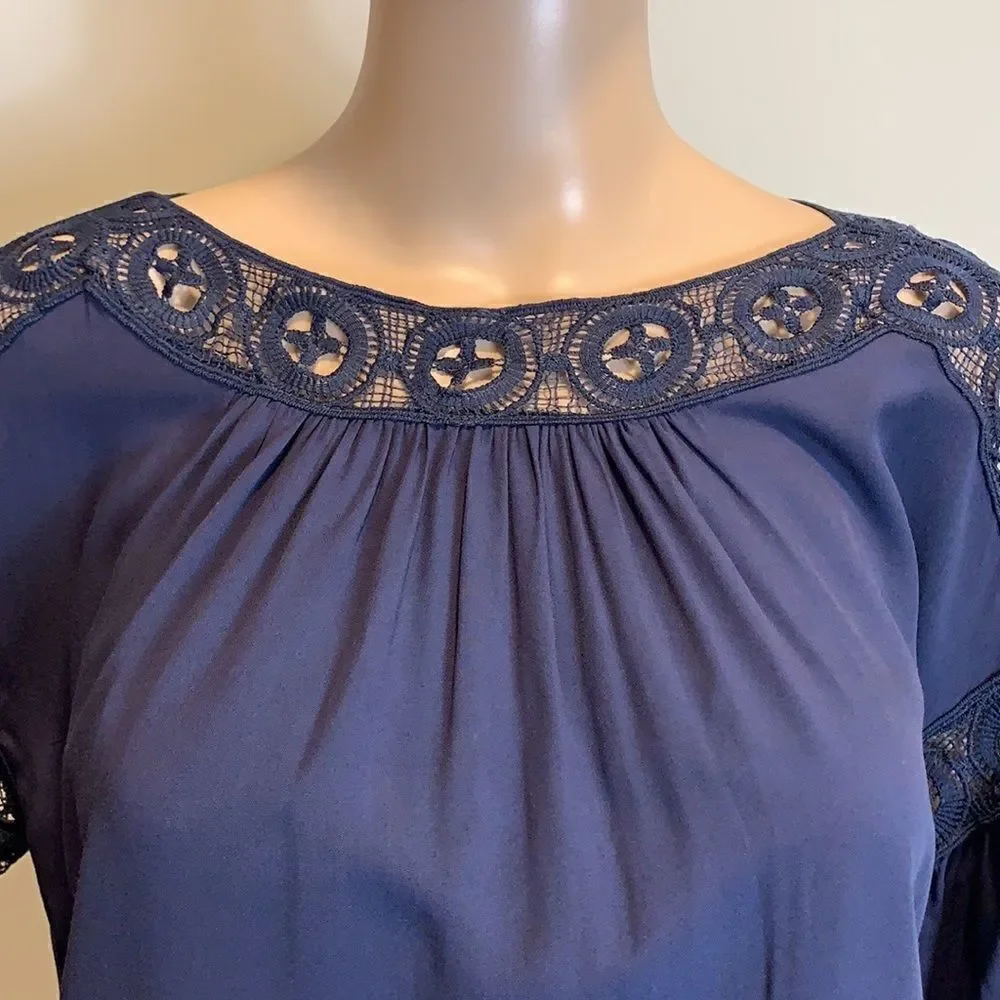 Max Studio long puff sleeve lace detailing blouse top size M - Picture 2 of 10